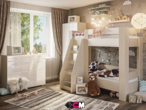 Детская Симба с двухъярусной кроватью белый глянец в Ирбите - irbit.magazinmebel.ru | фото - изображение 1