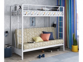 Двухъярусная кровать с диваном Мадлен белая-пифагор в Ирбите - irbit.magazinmebel.ru | фото - изображение 1