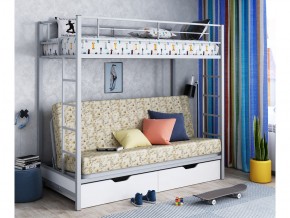 Двухъярусная кровать с диваном Мадлен ЯЯ Серый-пифагор в Ирбите - irbit.magazinmebel.ru | фото