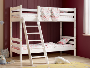 Двухъярусная кровать Соня вариант 10 с наклонной лестницей белая в Ирбите - irbit.magazinmebel.ru | фото