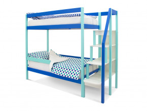 Двухъярусная кровать Svogen с бортиком мятно-синий в Ирбите - irbit.magazinmebel.ru | фото - изображение 1