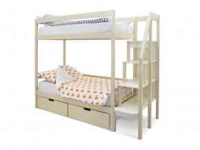 Двухъярусная кровать Svogen с ящиками бежевый в Ирбите - irbit.magazinmebel.ru | фото