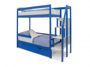 Двухъярусная кровать Svogen с ящиками и бортиком синий в Ирбите - irbit.magazinmebel.ru | фото - изображение 1