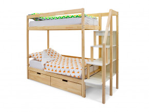 Двухъярусная кровать Svogen с ящиками натура без покрытия в Ирбите - irbit.magazinmebel.ru | фото