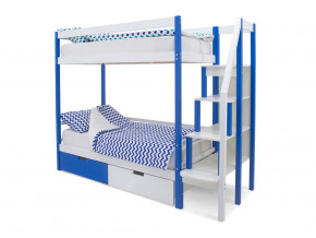 Двухъярусная кровать Svogen с ящиками сине-белый в Ирбите - irbit.magazinmebel.ru | фото