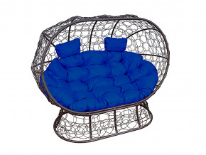 Кокон Лежебока на подставке с ротангом синяя подушка в Ирбите - irbit.magazinmebel.ru | фото - изображение 1
