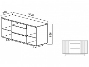 Комодино Moderno-1400 Ф5 в Ирбите - irbit.magazinmebel.ru | фото - изображение 5