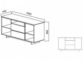 Комодино Moderno-1400 Ф6 в Ирбите - irbit.magazinmebel.ru | фото - изображение 4