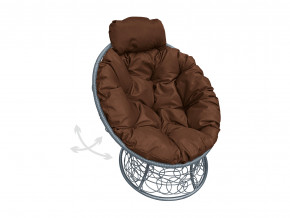 Кресло Папасан мини пружинка с ротангом коричневая подушка в Ирбите - irbit.magazinmebel.ru | фото