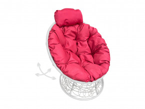 Кресло Папасан мини пружинка с ротангом красная подушка в Ирбите - irbit.magazinmebel.ru | фото