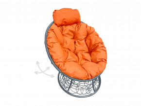 Кресло Папасан мини пружинка с ротангом оранжевая подушка в Ирбите - irbit.magazinmebel.ru | фото
