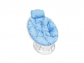Кресло Папасан мини с ротангом голубая подушка в Ирбите - irbit.magazinmebel.ru | фото