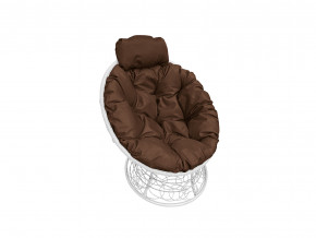 Кресло Папасан мини с ротангом коричневая подушка в Ирбите - irbit.magazinmebel.ru | фото