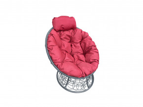 Кресло Папасан мини с ротангом красная подушка в Ирбите - irbit.magazinmebel.ru | фото
