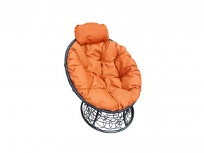 Кресло Папасан мини с ротангом оранжевая подушка в Ирбите - irbit.magazinmebel.ru | фото