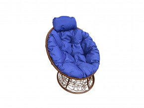 Кресло Папасан мини с ротангом синяя подушка в Ирбите - irbit.magazinmebel.ru | фото - изображение 1