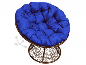 Кресло Папасан пружинка с ротангом синяя подушка в Ирбите - irbit.magazinmebel.ru | фото