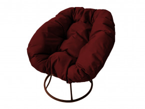 Кресло Пончик без ротанга бордовая подушка в Ирбите - irbit.magazinmebel.ru | фото