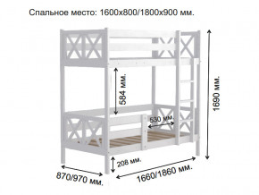 Кровать 2-х ярусная Аист-2 Классика белый 1600х800 мм в Ирбите - irbit.magazinmebel.ru | фото - изображение 2