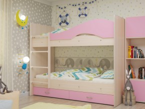 Кровать 2-х ярусная Мая с ящиками на латофлексах розовая в Ирбите - irbit.magazinmebel.ru | фото
