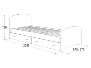 Кровать-6 одинарная с 2-мя ящиками 800*2000 ясень анкор в Ирбите - irbit.magazinmebel.ru | фото - изображение 2