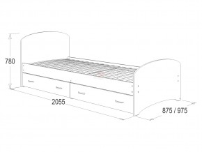 Кровать-6 одинарная с 2-мя ящиками 800*2000 млечный дуб в Ирбите - irbit.magazinmebel.ru | фото - изображение 2