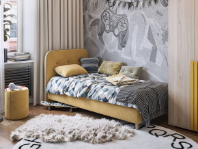 Кровать 900 Лео велюр медовый в Ирбите - irbit.magazinmebel.ru | фото