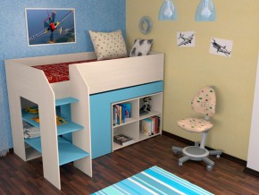 Кровать чердак Теремок 2 Голубой в Ирбите - irbit.magazinmebel.ru | фото - изображение 1