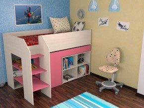 Кровать чердак Теремок 2 Розовый в Ирбите - irbit.magazinmebel.ru | фото