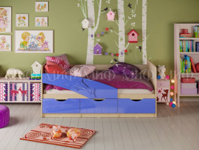 Кровать Дельфин 1600 Синий металлик в Ирбите - irbit.magazinmebel.ru | фото