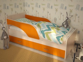 Кровать детская Максимка млечный дуб-оранж в Ирбите - irbit.magazinmebel.ru | фото
