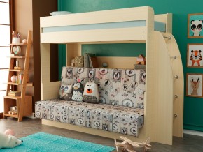 Кровать-диван двухярусная Омега 17 млечный дуб в Ирбите - irbit.magazinmebel.ru | фото - изображение 1