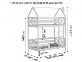 Кровать домик 2-х ярусная Аист-4 Классика белый 1800х900 мм в Ирбите - irbit.magazinmebel.ru | фото - изображение 2