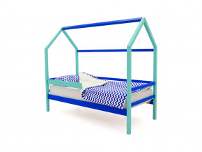 Кровать-домик Svogen с бортиком мятно-синий в Ирбите - irbit.magazinmebel.ru | фото