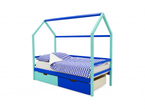Кровать-домик Svogen с ящиками мятно-синий в Ирбите - irbit.magazinmebel.ru | фото