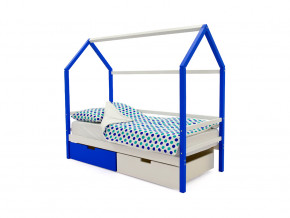 Кровать-домик Svogen с ящиками сине-белый в Ирбите - irbit.magazinmebel.ru | фото