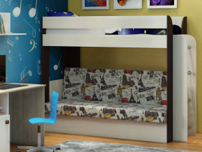 Кровать двухъярусная Карамель 75 венге ткань биг бен в Ирбите - irbit.magazinmebel.ru | фото