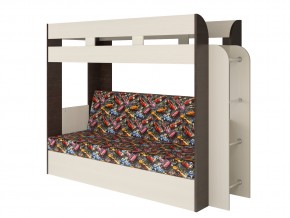 Кровать двухъярусная Карамель 75 венге ткань машинки в Ирбите - irbit.magazinmebel.ru | фото