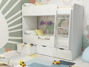 Кровать двухъярусная Малыш двойняшка белый феритейл в Ирбите - irbit.magazinmebel.ru | фото