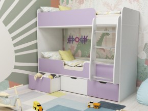 Кровать двухъярусная Малыш двойняшка белый-ирис в Ирбите - irbit.magazinmebel.ru | фото