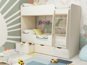 Кровать двухъярусная Малыш двойняшка дуб молочный-феритейл в Ирбите - irbit.magazinmebel.ru | фото