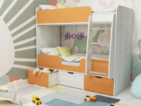 Кровать двухъярусная Малыш двойняшка винтерберг-оранжевый в Ирбите - irbit.magazinmebel.ru | фото