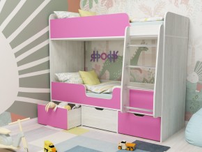 Кровать двухъярусная Малыш двойняшка винтерберг-розовый в Ирбите - irbit.magazinmebel.ru | фото