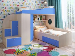 Кровать Кадет 2 Дуб молочный-голубой в Ирбите - irbit.magazinmebel.ru | фото