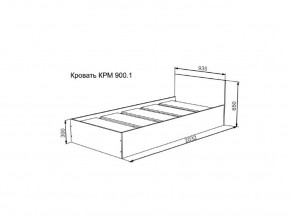 Кровать Мори КРМ 900.1 графит в Ирбите - irbit.magazinmebel.ru | фото - изображение 2