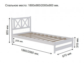 Кровать односпальная Аист-7 Классика белый 1800х900 мм в Ирбите - irbit.magazinmebel.ru | фото - изображение 2