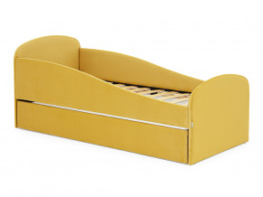 Кровать с ящиком Letmo горчичный (велюр) в Ирбите - irbit.magazinmebel.ru | фото