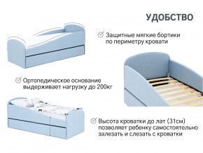 Кровать с ящиком Letmo небесный (рогожка) в Ирбите - irbit.magazinmebel.ru | фото - изображение 14