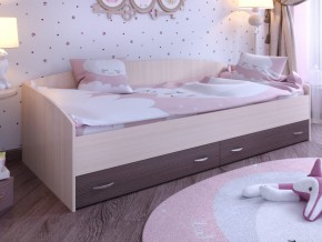 Кровать с выкатными ящиками Дуб молочный-Бодего в Ирбите - irbit.magazinmebel.ru | фото