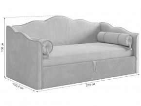 Кровать софа Лея 900 велюр галька/графит в Ирбите - irbit.magazinmebel.ru | фото - изображение 2